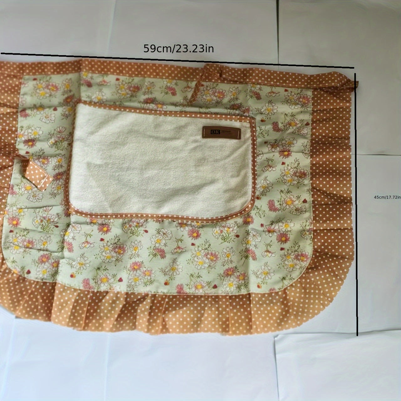 Floral Kitchen Apron Water-Resistant Stain-Resistant Polyester Cooking Apron