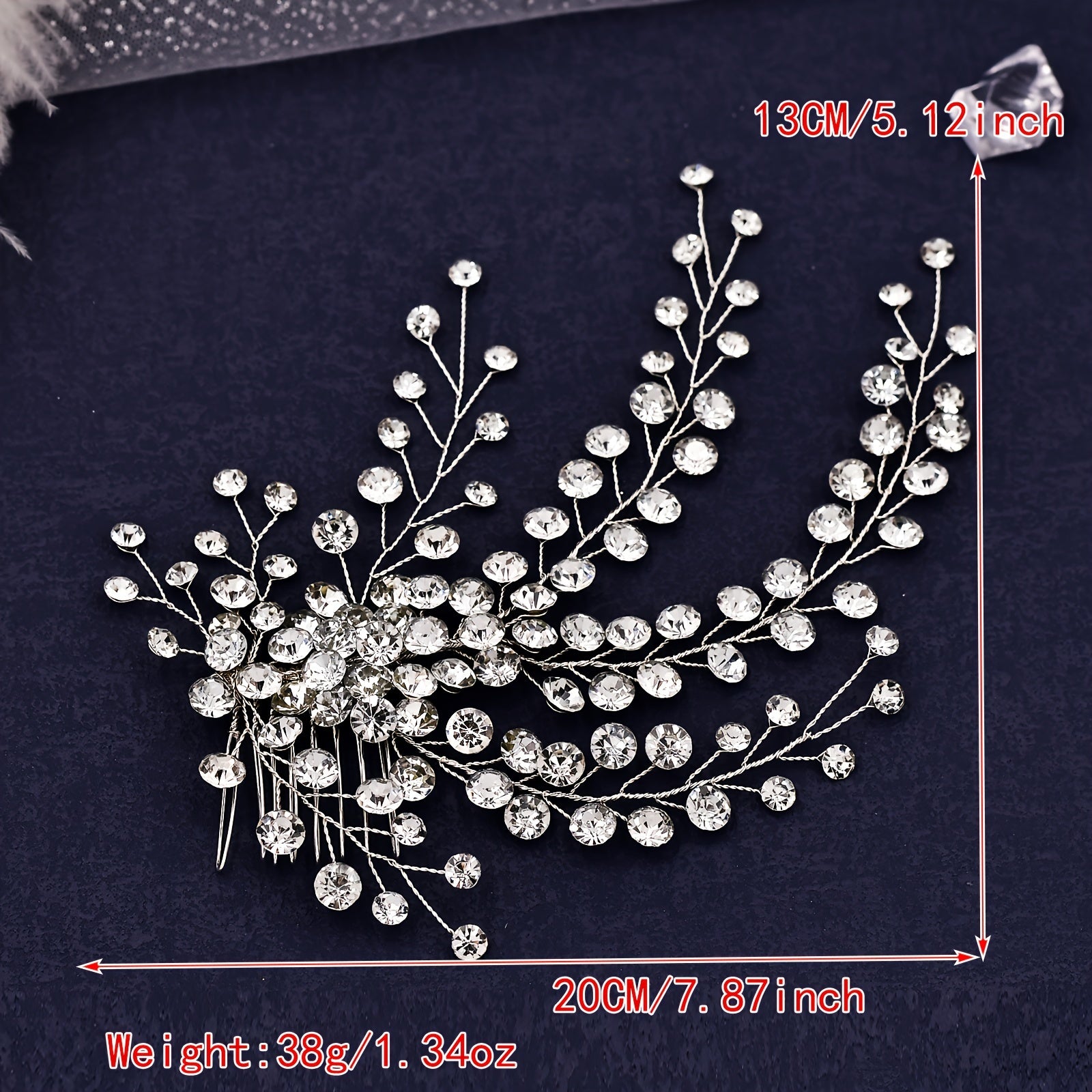 Elegant Rhinestone Bridal Hairpin Comb Light Luxury Wedding Hair Accessory