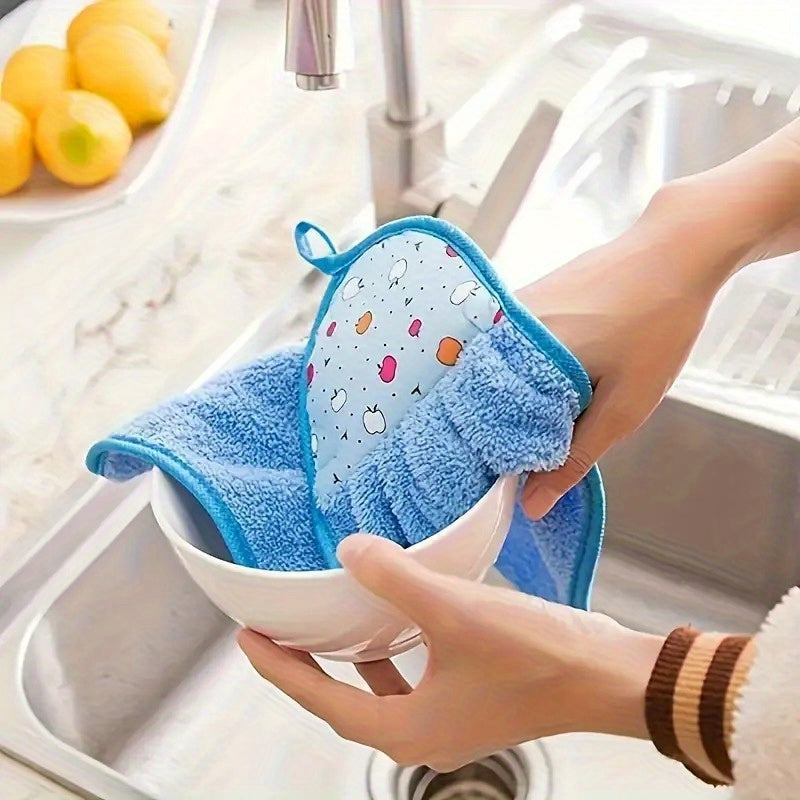 5/10/20 ta Koral Fleece Oshxona Qo'l Sochiqlari, Juda Yumshoq va Singdiruvchi, To'kilmaydigan, Zamonaviy Patchwork Uslubi, To'qilgan Polyester 100%, 57gsm, Uy va Mehmonxona Tozalash Ta'minotlari uchun Ideal.