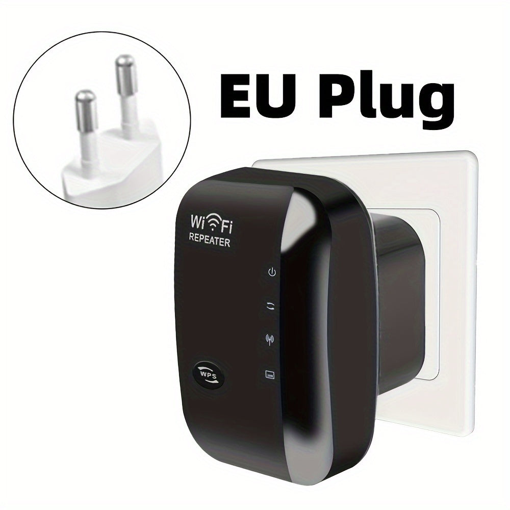 WiFi Extender Boosts Signal to 300Mbps Covers 5000 Sq Ft Ethernet Port Easy Setup Alexa Compatible EU Plug