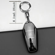 Universal TPU Car Key Fob Cover Transparent Black Protective Shell with Ring
