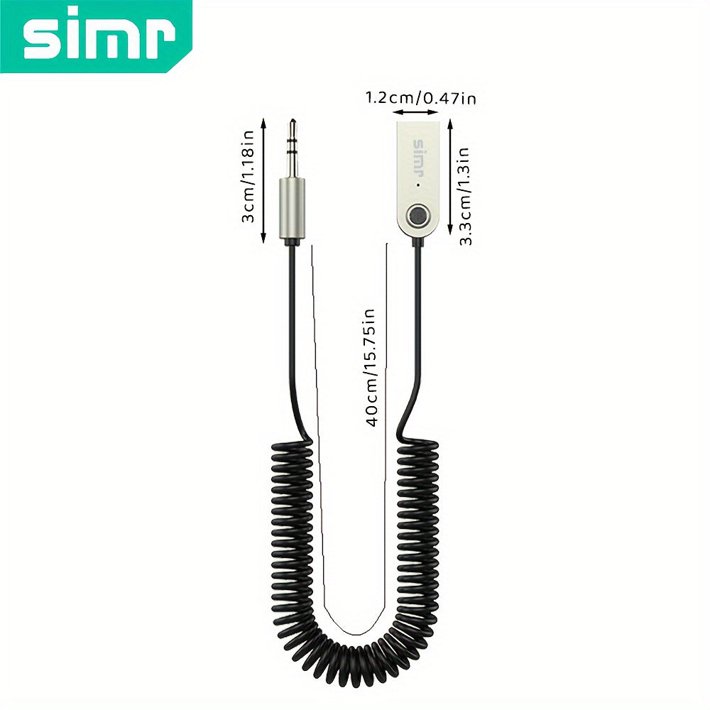 Simsiz avtomobil audio qabul qiluvchi adapteri mikrofon va AUX jack bilan