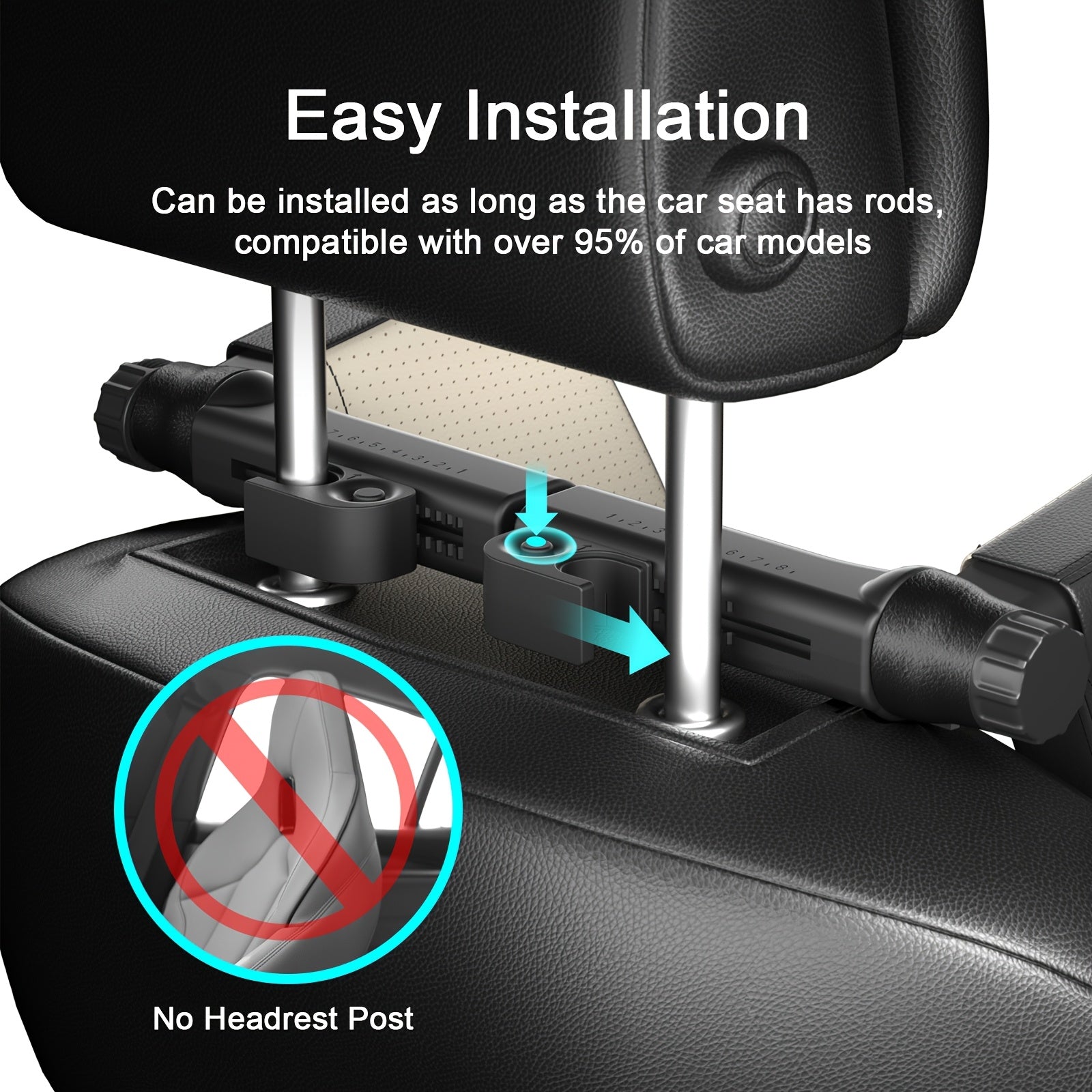 Car Headrest Pillow Memory Foam Faux Leather Neck Support Cushion for Kids Adults