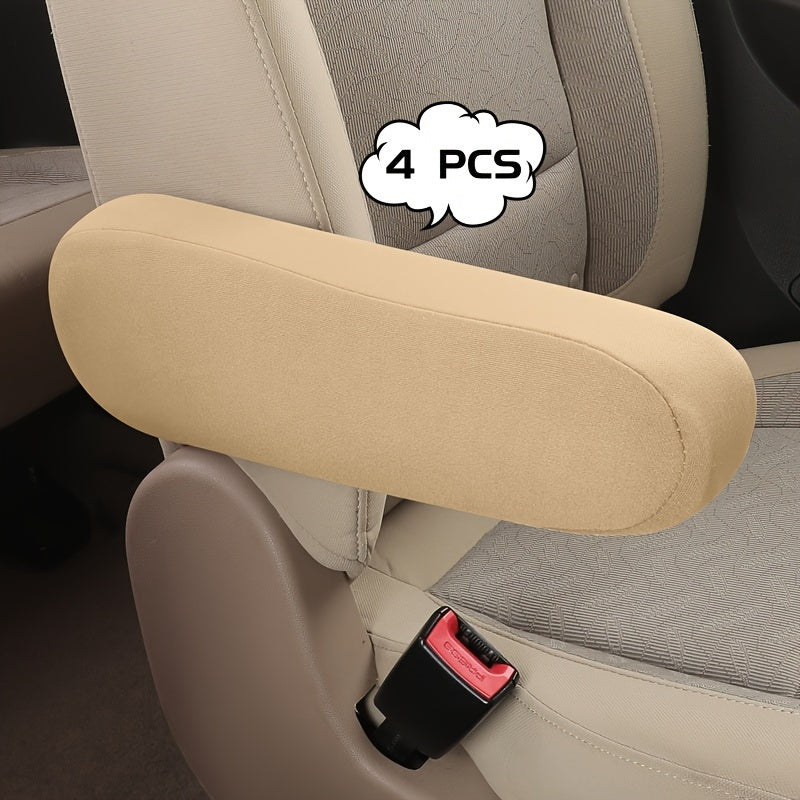 4-Pack Elastic Car Armrest Covers Universal Fit Washable Polyester Seat Protectors