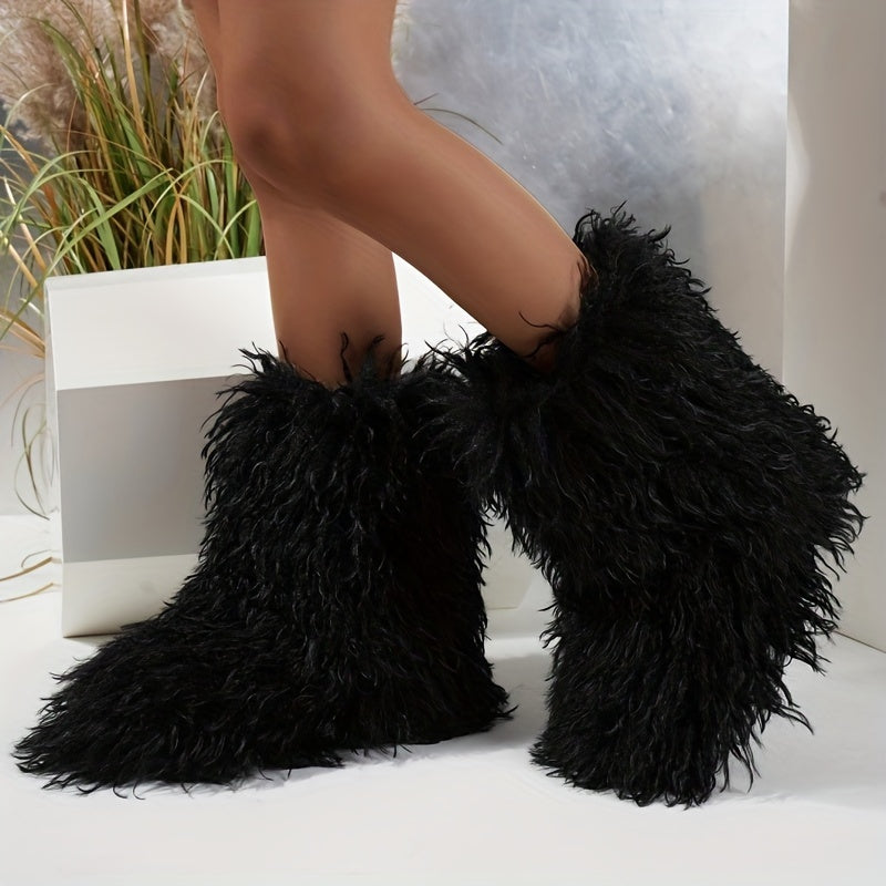 Women's Snow Boots Faux Fur Warm Non-slip Winter Footwear