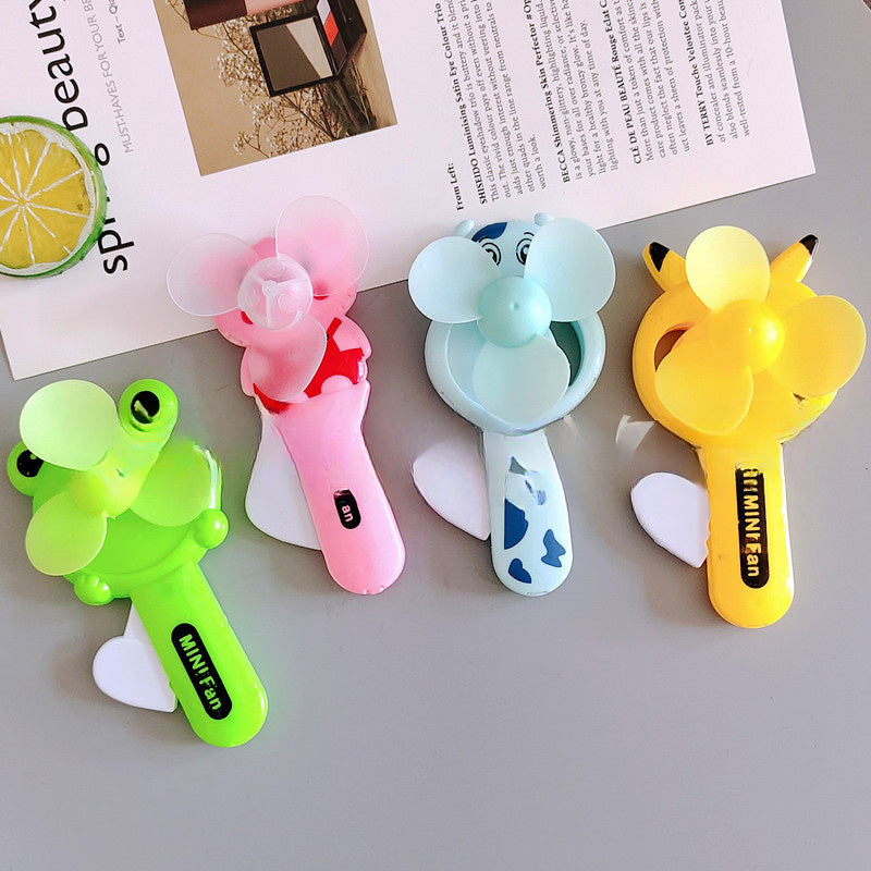 Creative Cartoon Animal Mini Handheld Fan Portable No Battery Pressing Plastic Office Outdoor