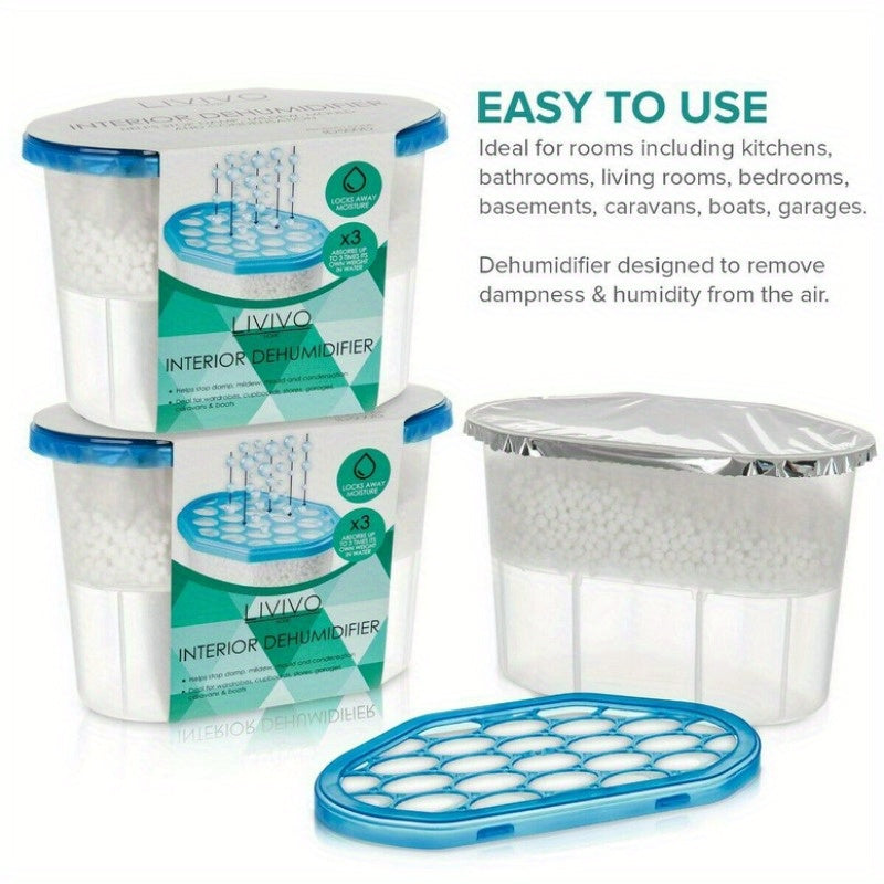 Uy shkaflari, hammom uchun 3 ta paketli namlikni yutuvchi quritgich qutilari