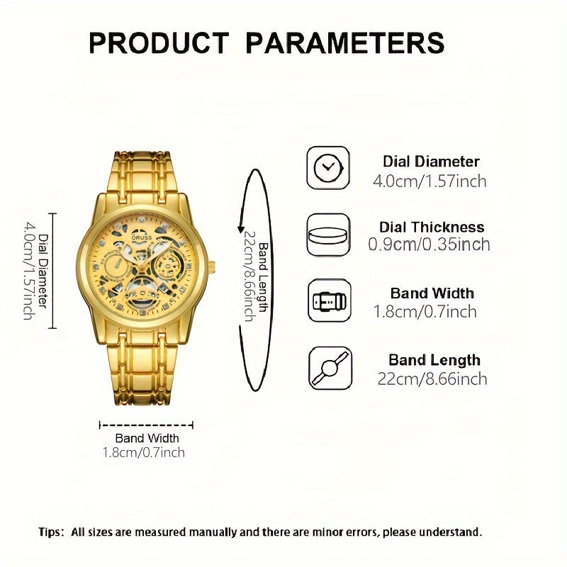 Men's Classic Style Hollow Set Design Watch with Handsome Dial