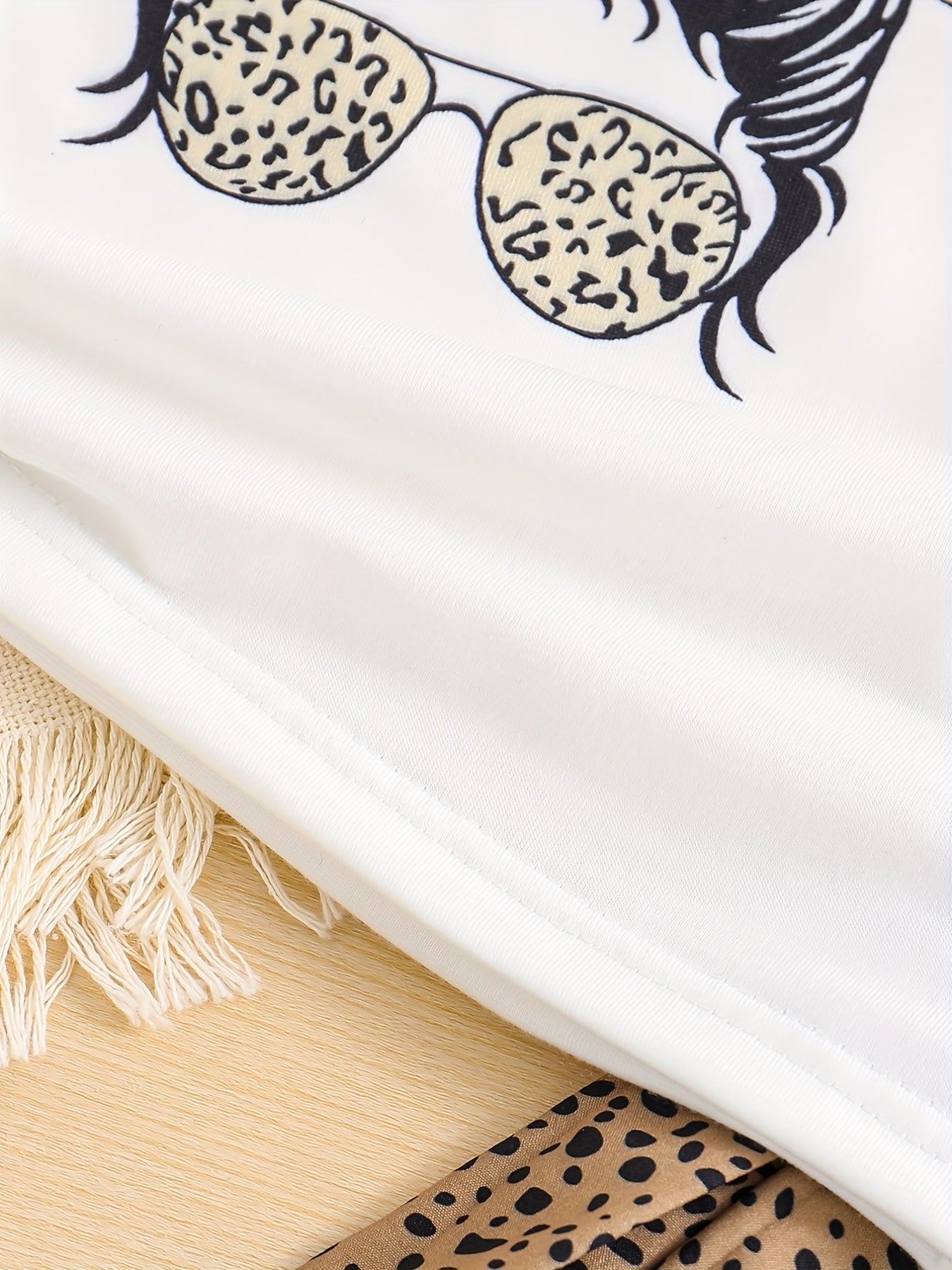 Conjunto de verano de 2 piezas para niñas, camiseta con estampado de dibujos animados y pantalones de lunares, conjunto casual