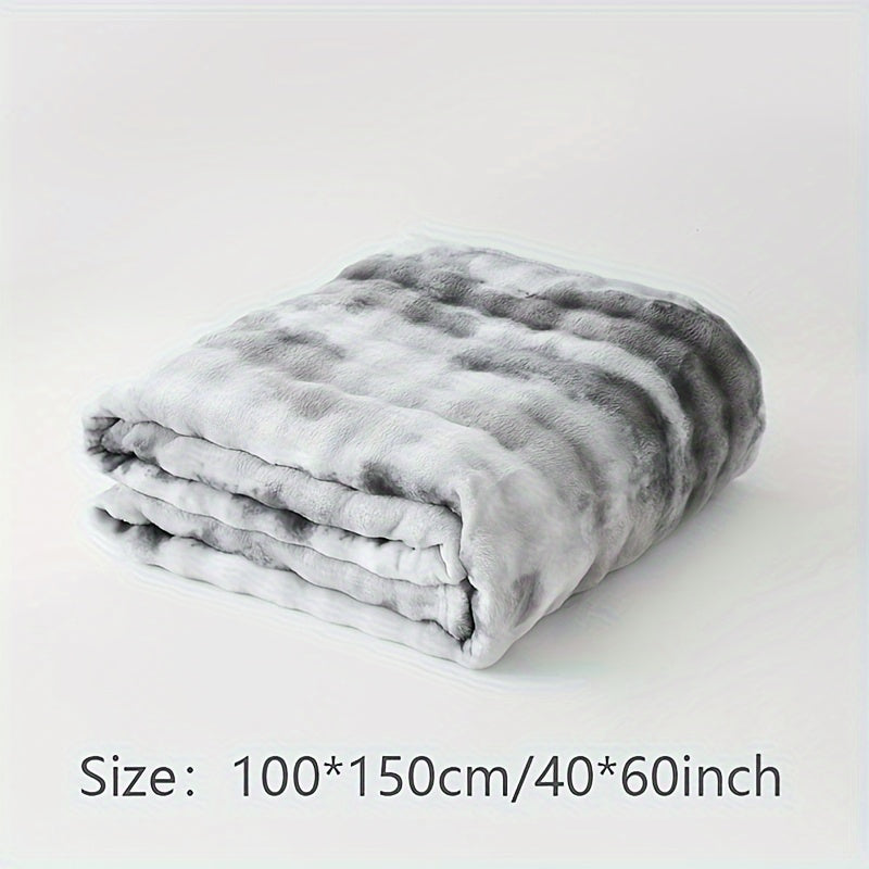 Manta de pelo sintético con estampado tie-dye, suave y reversible, acogedora y cómoda para sofá, cama y sala de estar