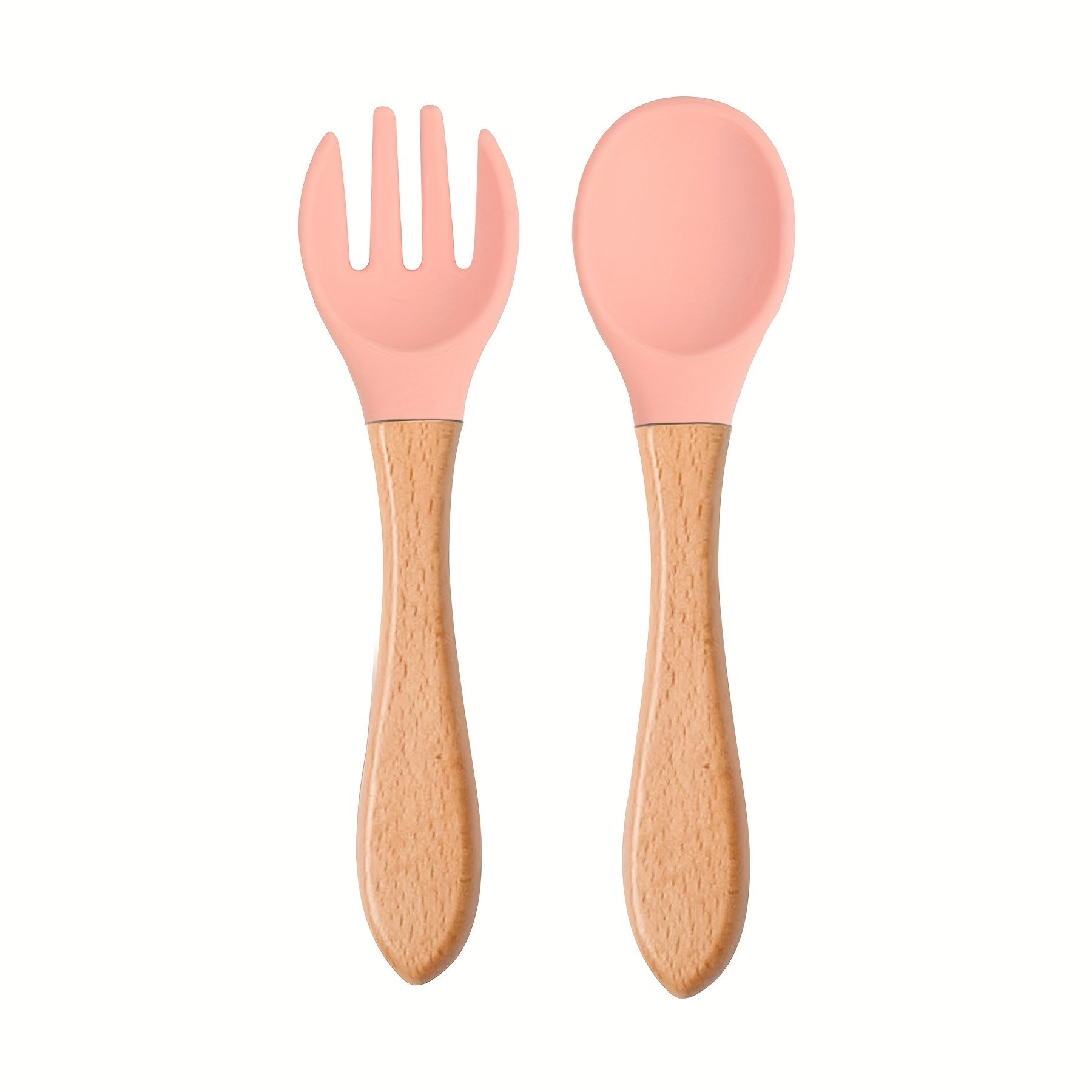 Набор из 2-х предметов персонализированных силиконовых ложки и вилки Ausbay для детей - прочный и надежный с ручкой с индивидуальным именем - идеален для детей и коллекционеров