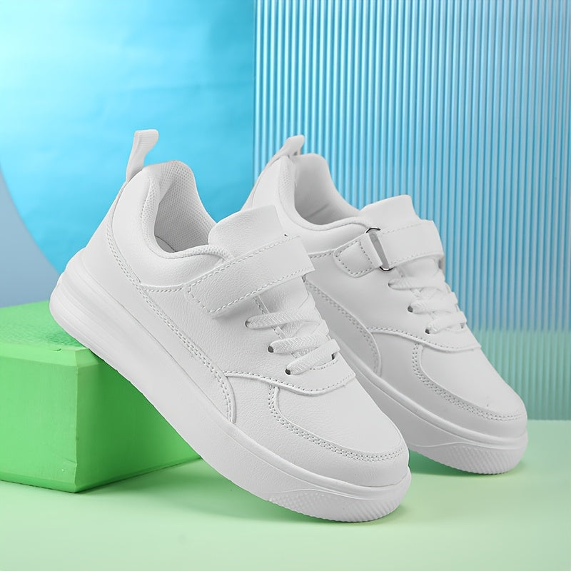 Kids Casual Shoes for Boys and Girls Lightweight Comfortable All-Season PU Fabric Low Top