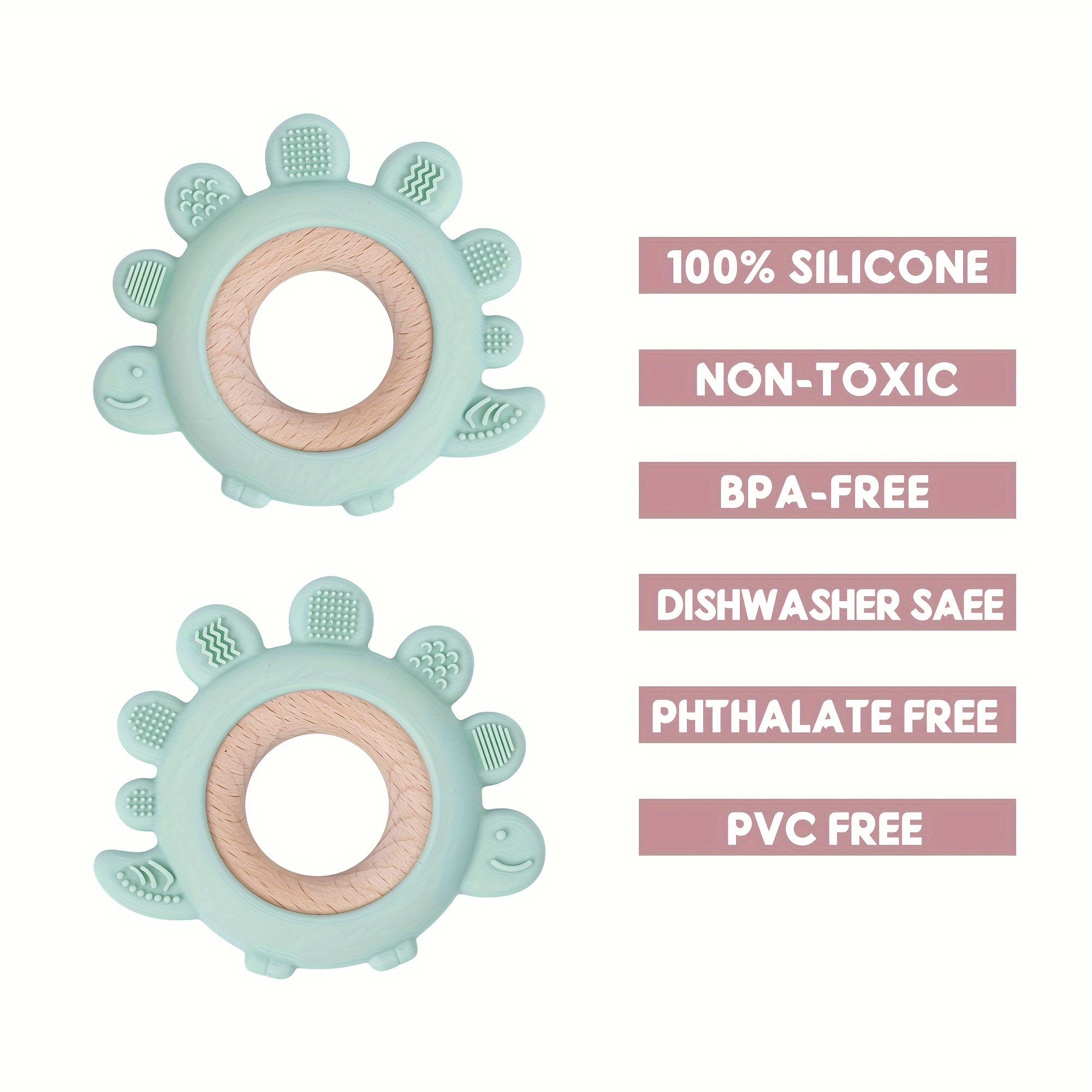 Baby Silicone Teether Toy for Infants and Toddlers Soft Textured BPA Free Fingerlike Design Dishwasher Safe