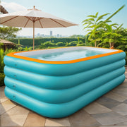 Inflatable Pool for Adults 3m x 2.5m Reinforced Green and Orange Water Park Design