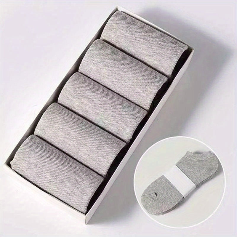 Men's Invisible Boat Socks Solid Color Summer Casual Low-Cut 6 Pairs