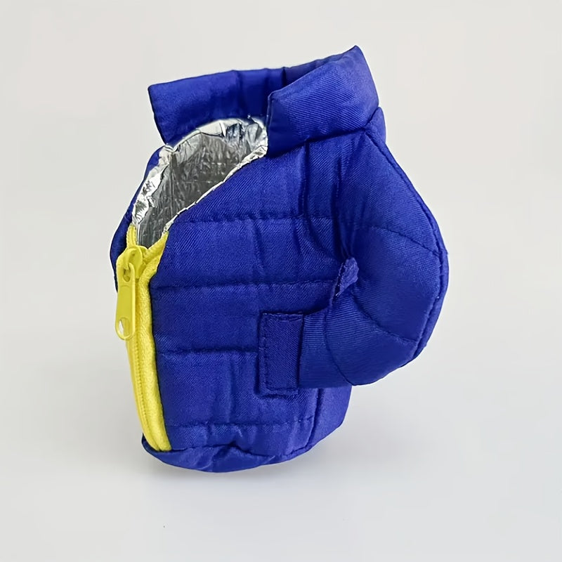 "Pivo va soda bankalari uchun izolyatsiyalangan kurtka shaklidagi sovutgich - Mustahkam polyester va alyuminiy folgadan tayyorlangan, ochiq havoda lager va ovqatlanish uchun ideal"