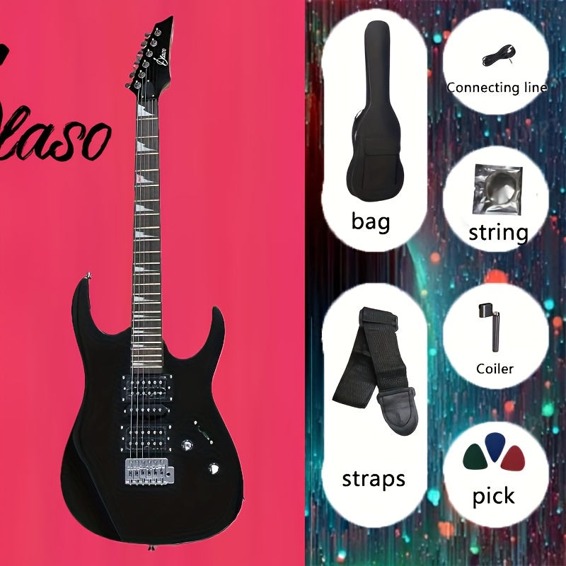 Electric Guitar for Adults Beginners Red Black 22 Frets S-S-S