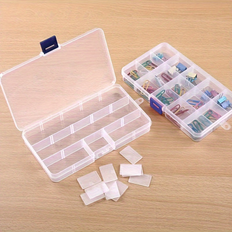 Detachable 15-Grid Clear Storage Organizer for Jewelry Makeup Nails Screws