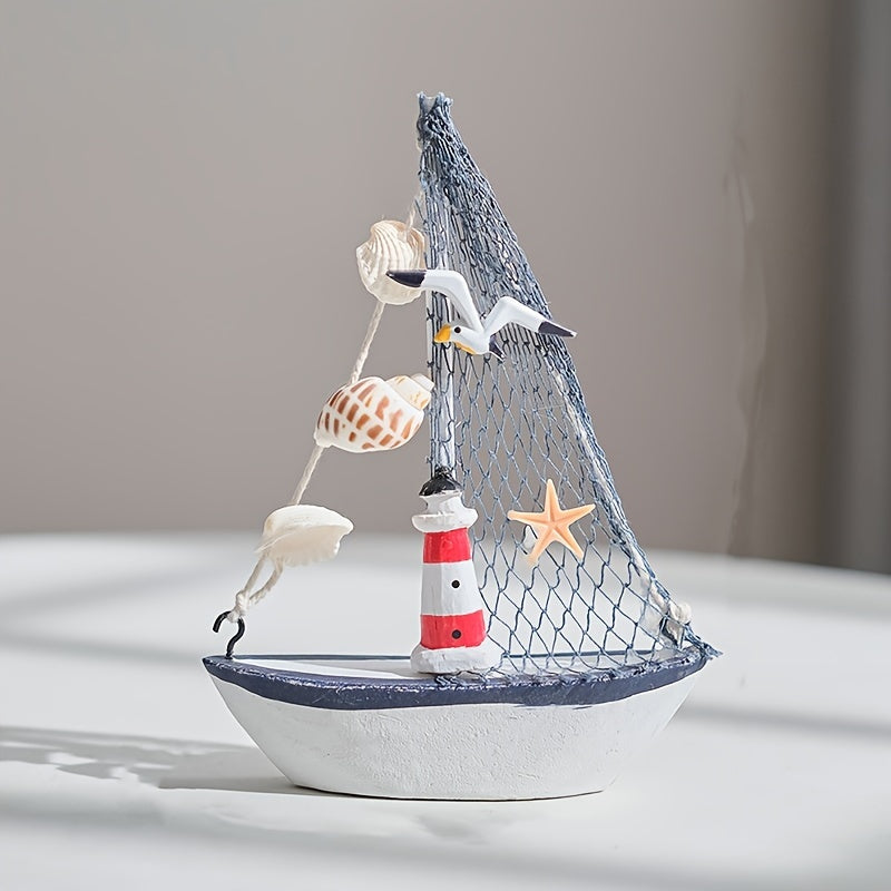 Океанские стильные украшения в виде лодок: деревянные модели парусников для креативного декора в оформлении рабочего стола.