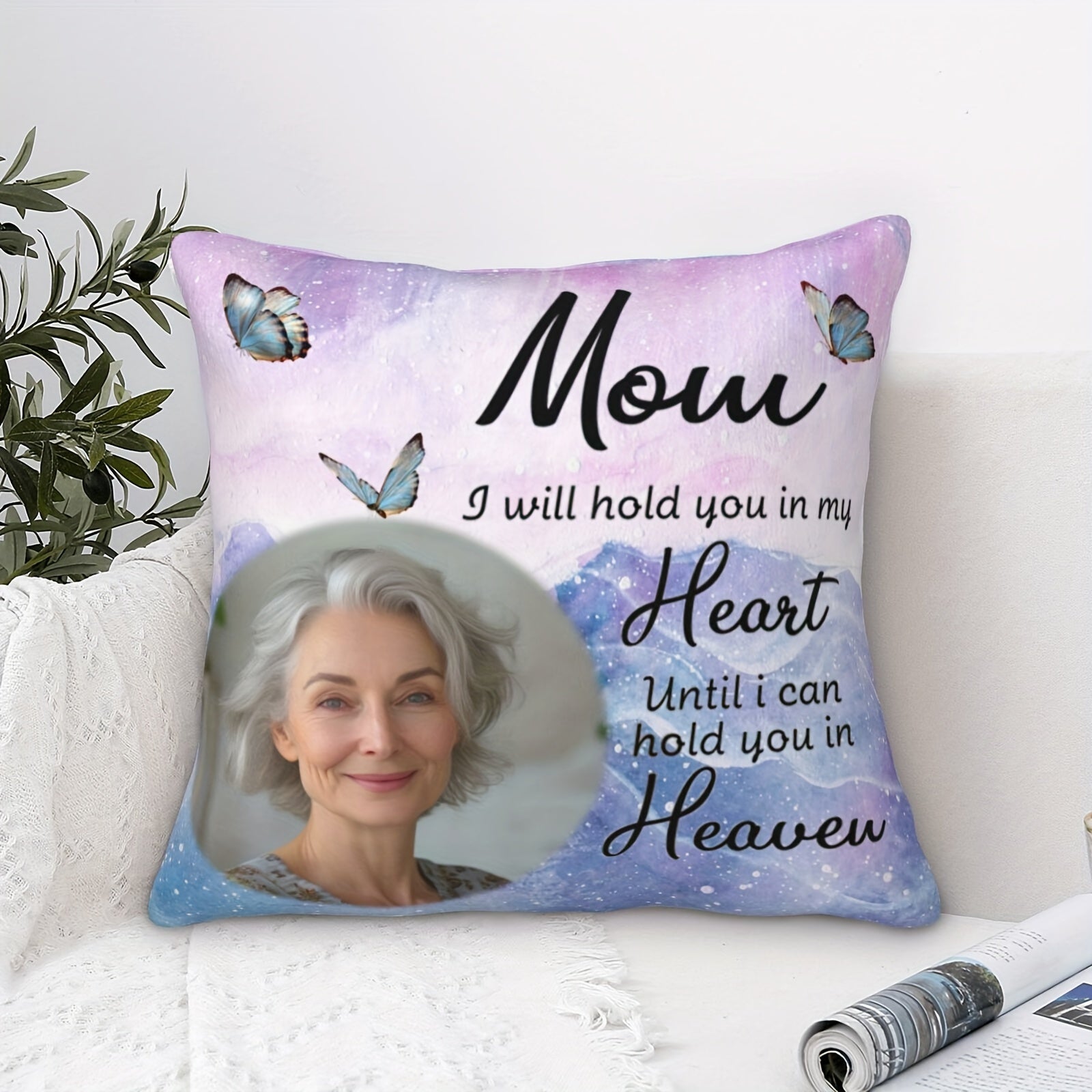 Personalized Heartfelt Photo Pillowcase for Mom with Loving Message 14+ Plush Cover