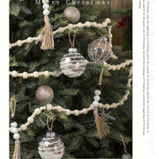 Rustic Wooden Bead Garland Christmas Tree Ornament Wall Hanging DIY Home Decor