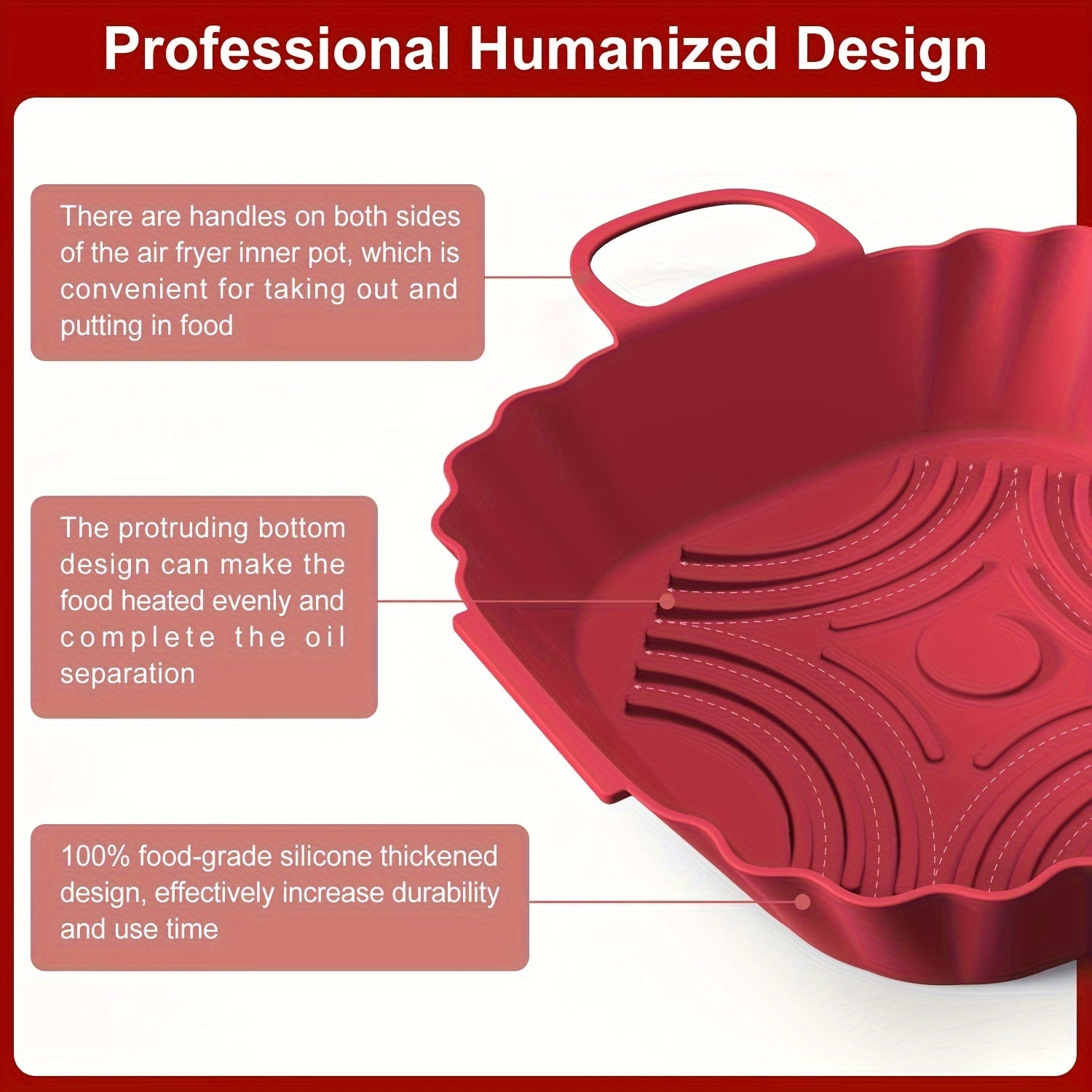 Silikon Havo Fryeri Qoplamasi - 1 Dona, Havo Fryeri uchun Oziq-ovqat Sifatli Pishirish Qog'ozi, Qayta ishlatiladigan va Tozalash Oson, Silika Gel Pad Pech Qog'ozi, Pech va Havo Fryeri uchun Oshxona Aksessuarlar - Pishirish Ta'minotlari va Aksessuarlar