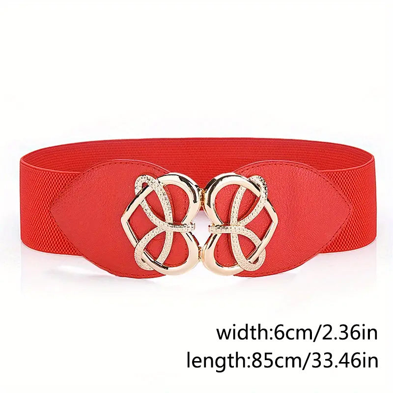 Женский эластичный пояс с пряжкой в форме сердца для повседневных и западных нарядов