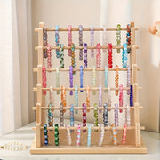 Wooden Jewelry Organizer with Multiple Tiers for Necklaces Bracelets and Earrings