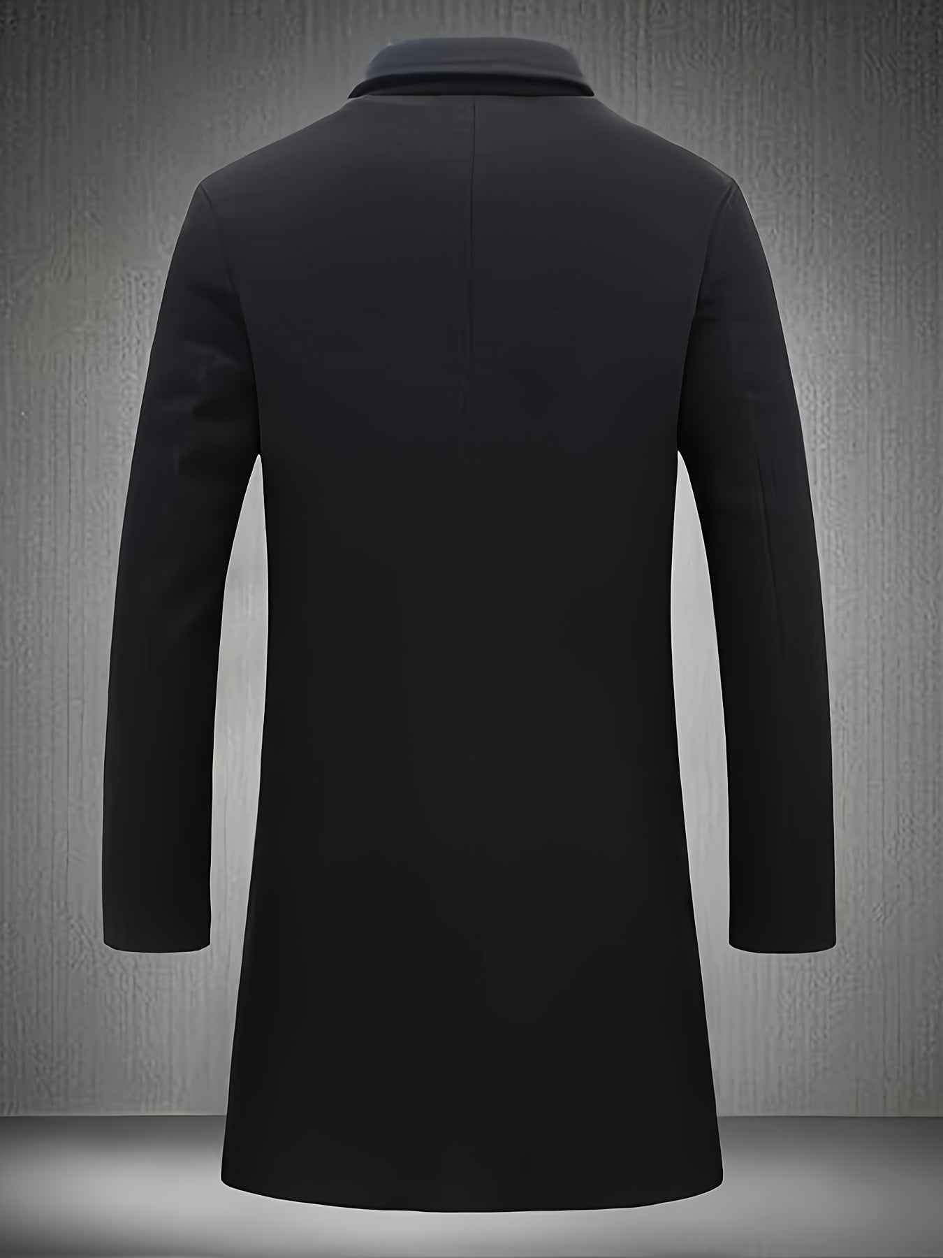 Men's Classic Polyester Trench Coat Solid Color Casual Fall Winter