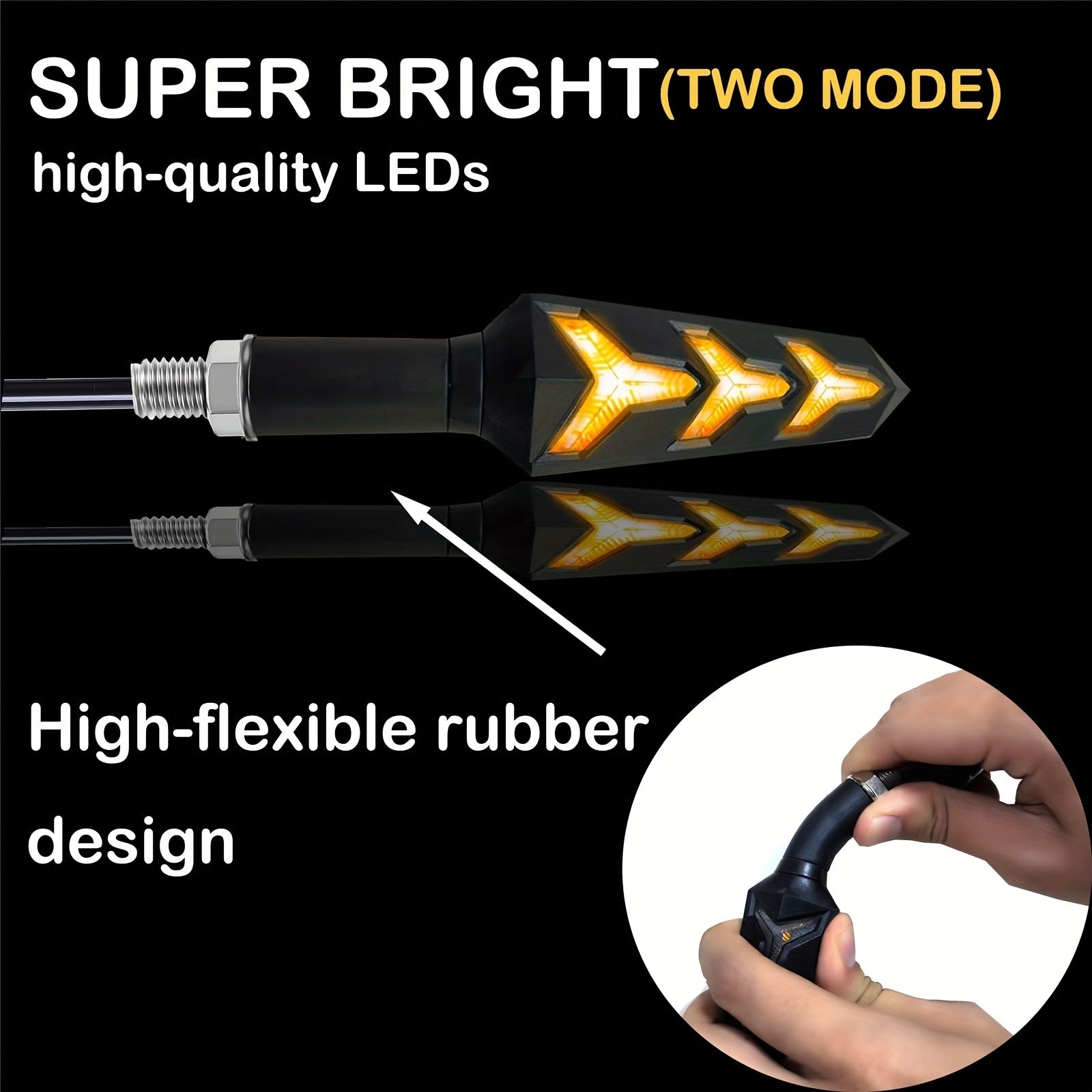 Universal motosikl suv oqimi ko'rsatuvchi chiroq, relé bilan, egiluvchan orqa chiroq