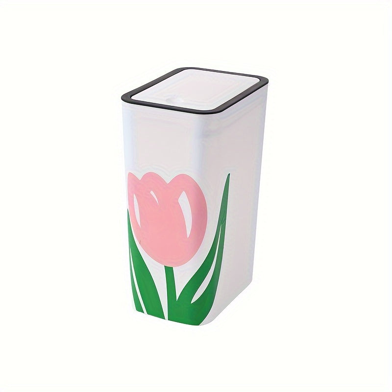 Tulip-Shaped Plastic Garbage Bin for Kitchen and Home Use, 10 Gallon