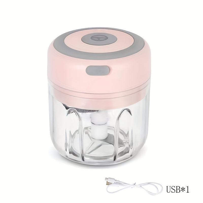 Mini Electric Garlic Onion Chopper 100ml 250ml USB Rechargeable Stainless Steel