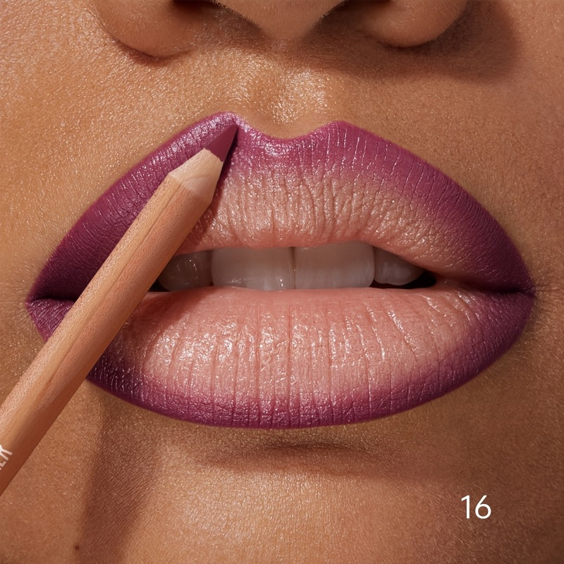 Lápiz delineador de labios mate para mujer, 12 colores, de larga duración, a prueba de manchas