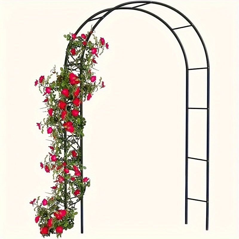 Metal Wedding Arch Flower Stand for Ceremonies with Pink and White Flowers Outdoor Decoration