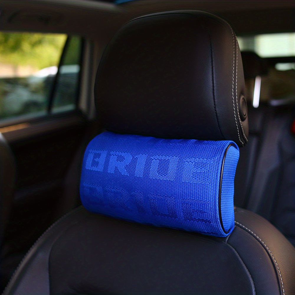 Unisex Race Car Style Fabric Headrest Cushion for Neck Support 1pc