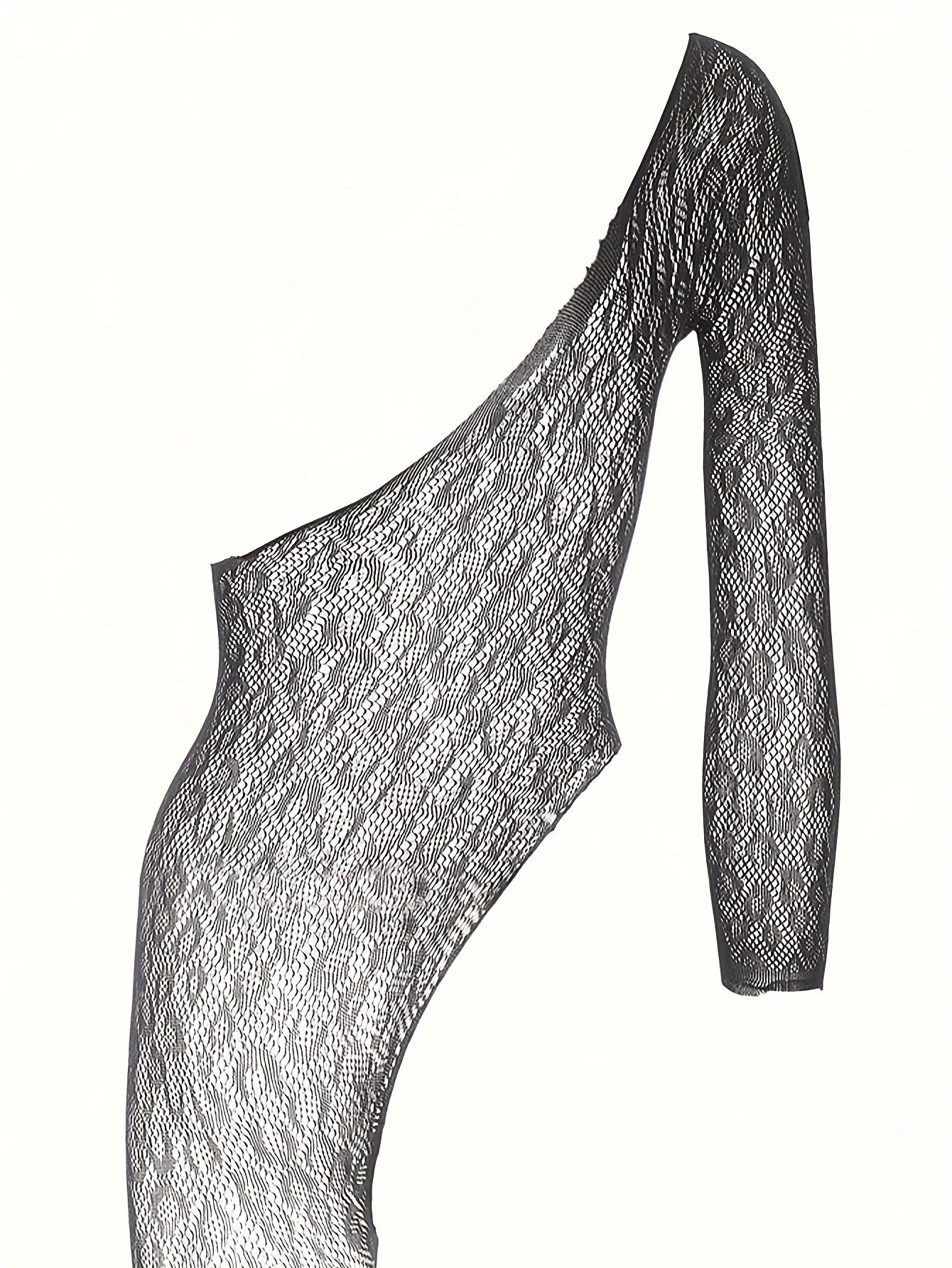 Women's Mesh Bodystocking with One Sleeve and One Leg Sexy Lingerie