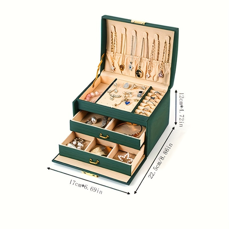 Jewelry Storage Box with Compartments for Rings Earrings Bracelets Necklaces