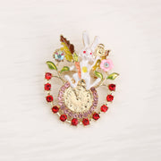 Ayollar uchun nafis Rhinestone quyon soat brosh pin - Retro uslubdagi adabiy orzu korsaj aksessuari, ESSHPULE tomonidan hashamatli moda zargarlik buyumlari