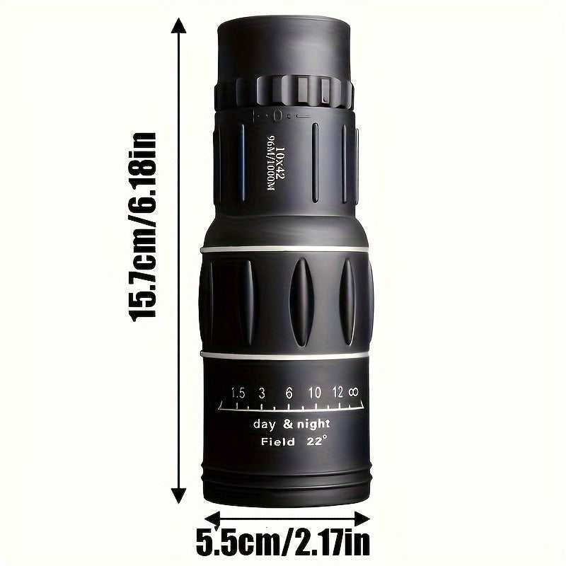 Telescopio monocular portátil 10X aumento objetivo de 42mm para viajes y camping