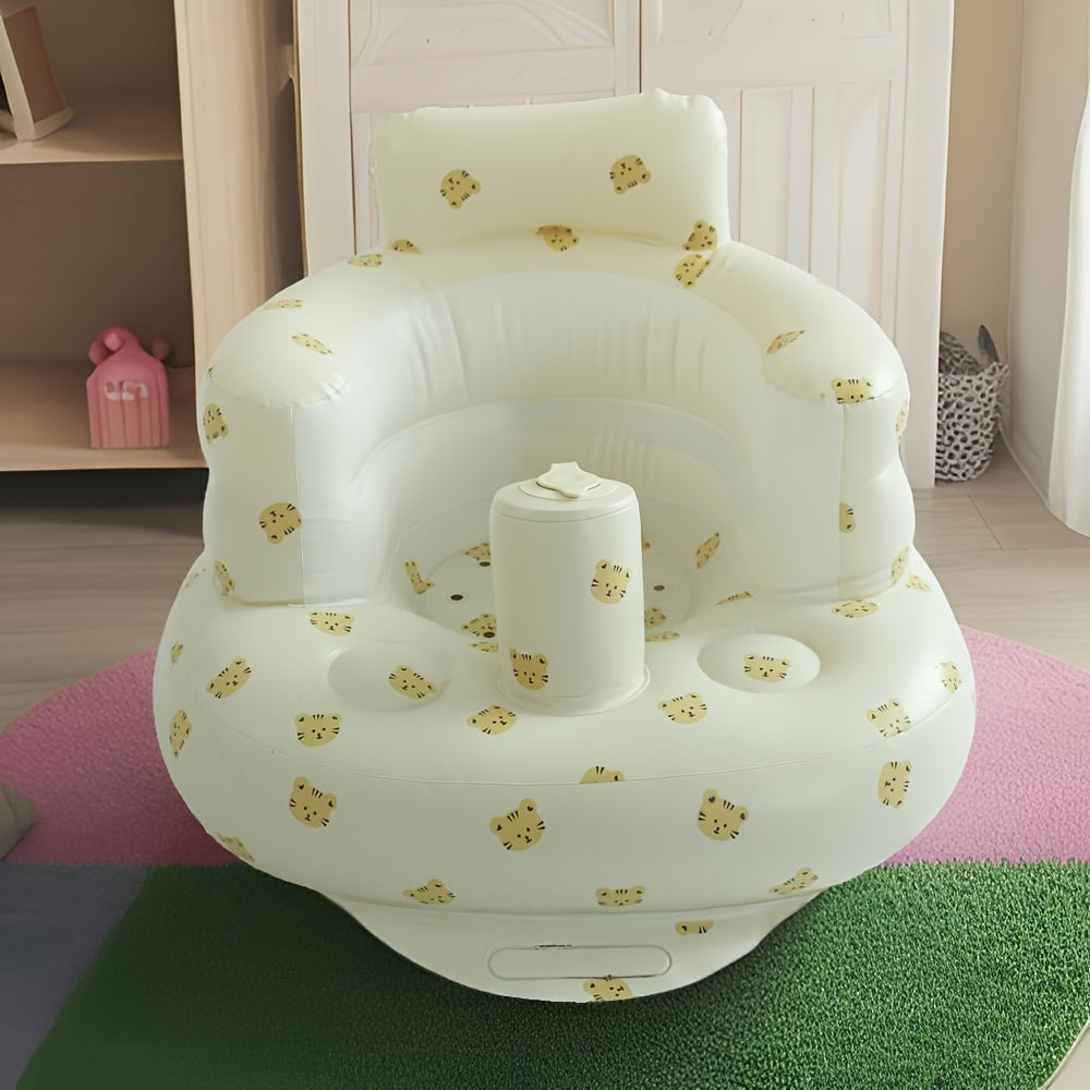 Inflatable Seat for Kids Portable Learning Seat with Easy to Clean PVC and 7 Fun Designs