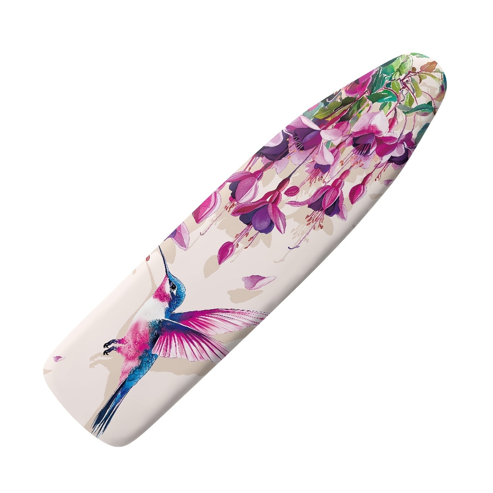 Funda para tabla de planchar con diseño floral y colibrí, bordes elásticos, lavable a máquina, fácil de instalar