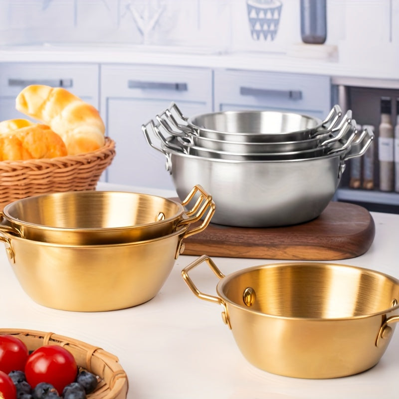 Stainless Steel Kitchen Bowl with Handles for Versatile Use