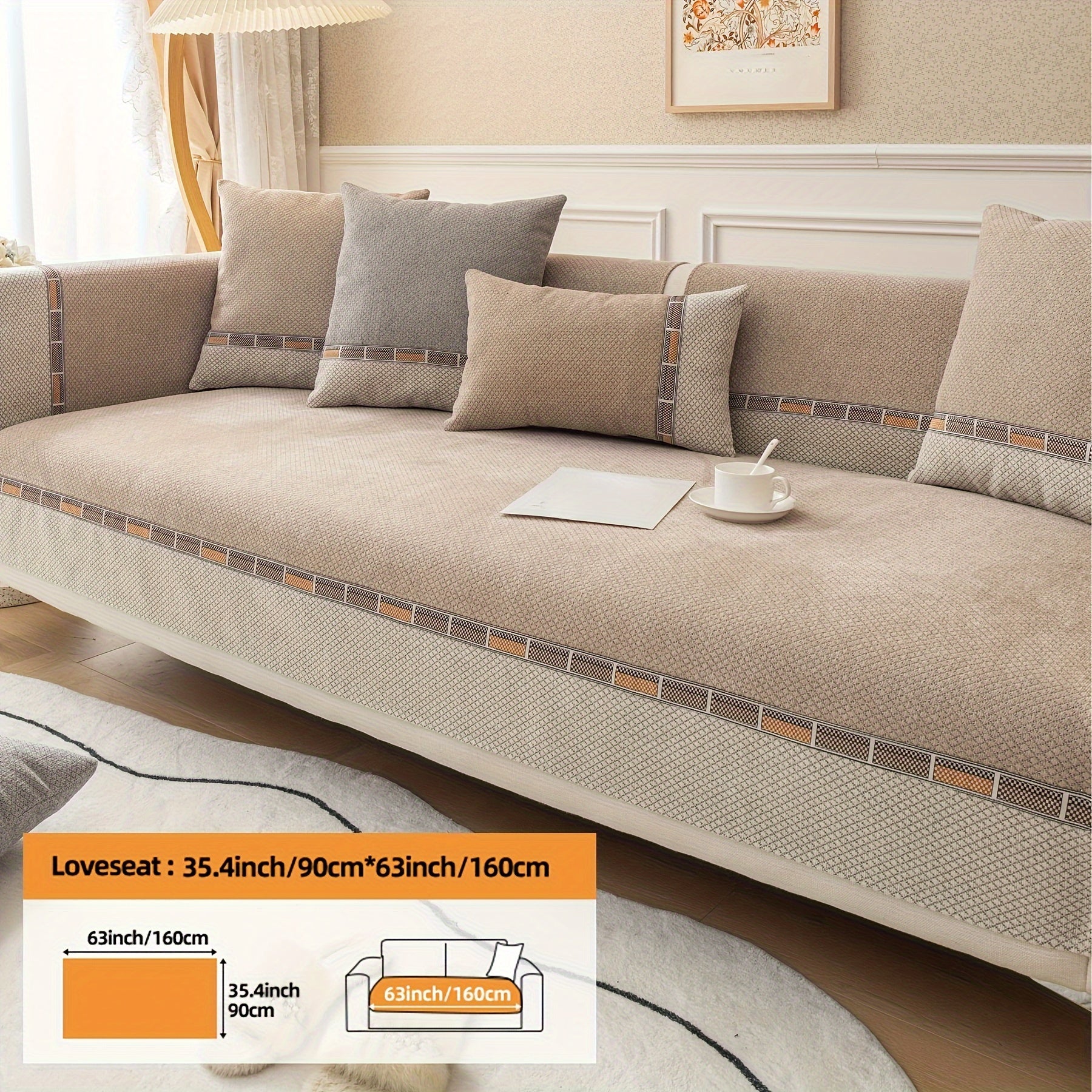 Bohemian Diamond Chenille Sofa Cover Pet-Friendly Non-Slip Protector for Home Decor