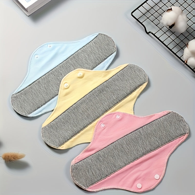 4-Pack Reusable Cotton Menstrual Pads Leak-Proof Incontinence Protection Unscented Knit Fabric