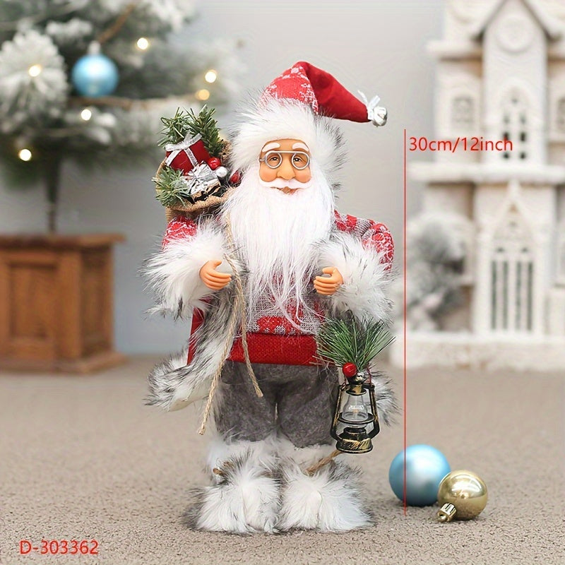 figura decorativa de Santa Claus para Navidad de 12 pulgadas con botas de nieve para vacaciones y Año Nuevo en casa o negocio