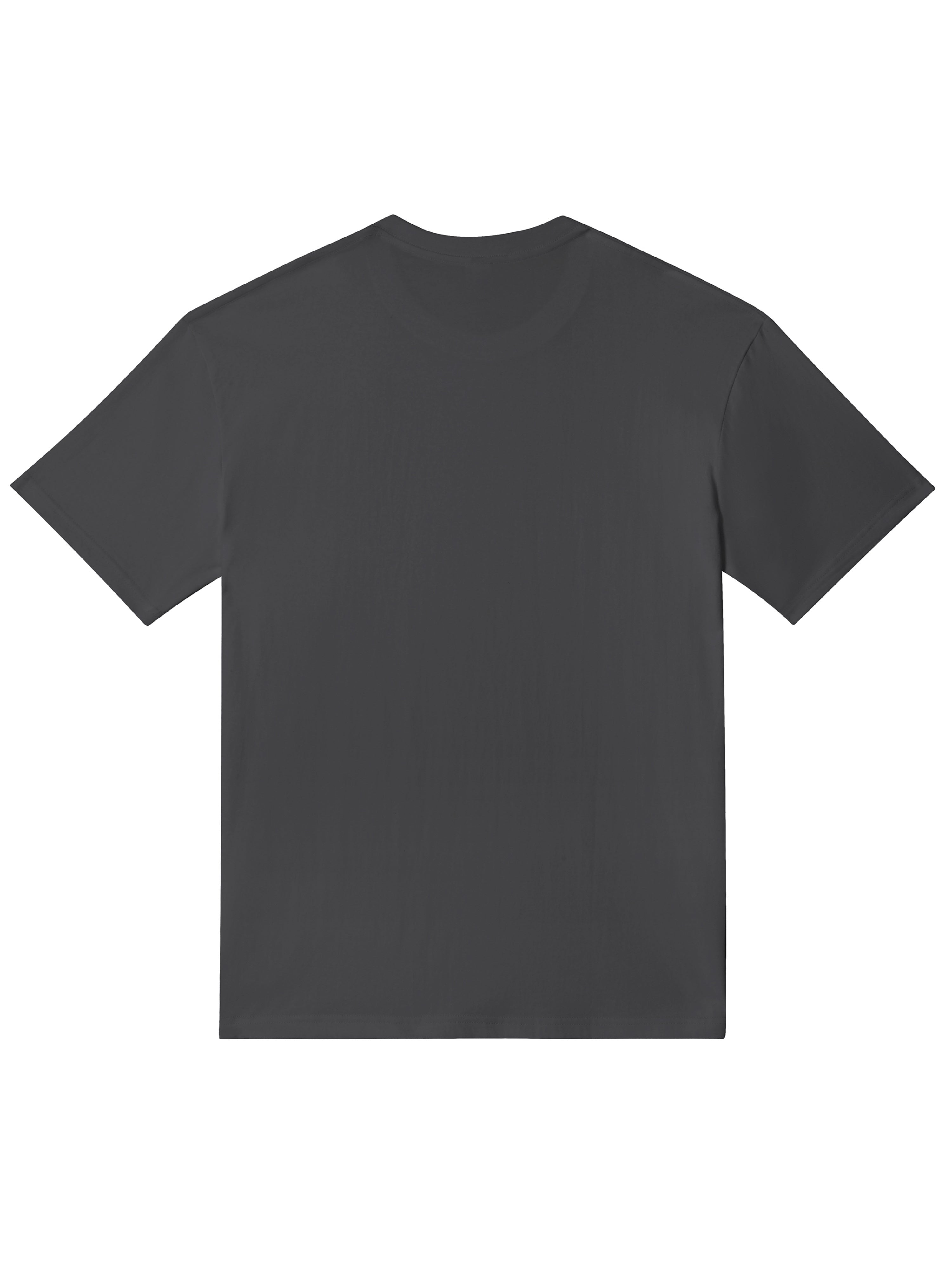 Camiseta de algodón para hombre con estampado geométrico, manga corta, cuello redondo, logotipo en negro y dorado