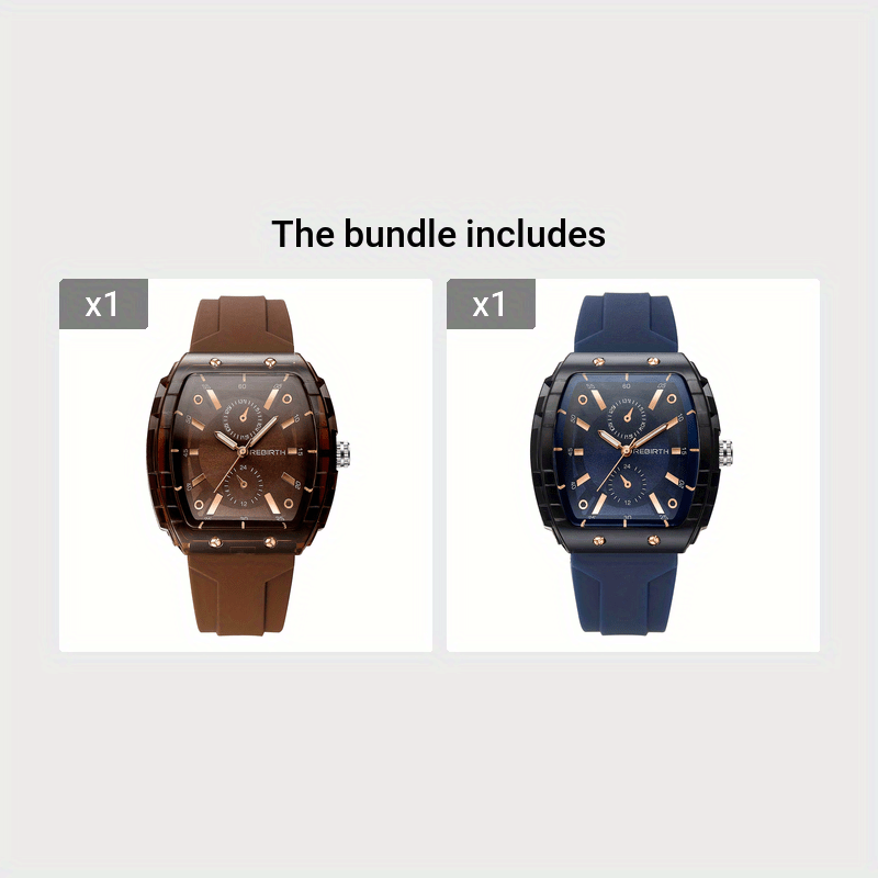 Unisex Square Watch with Silicone Strap and Long-Lasting Battery