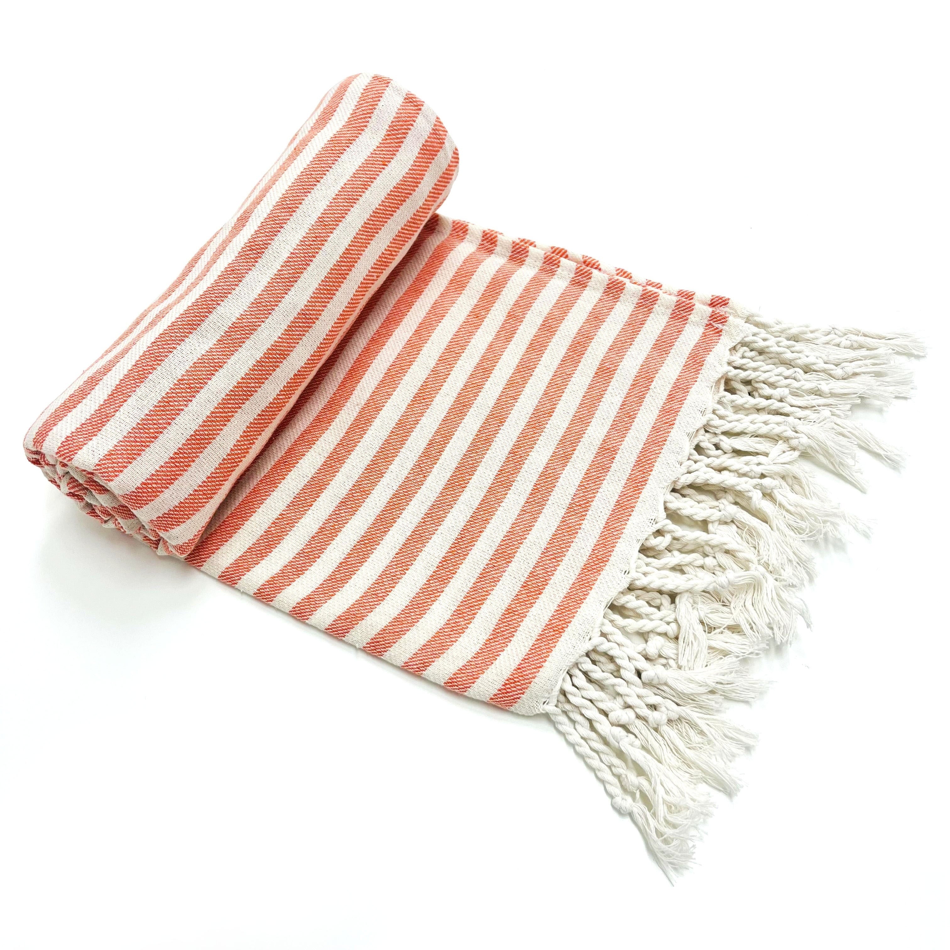 Turkish Cotton Beach Towel with Striped Pattern Quick-Drying and Absorbent for Beach Swimming Camping