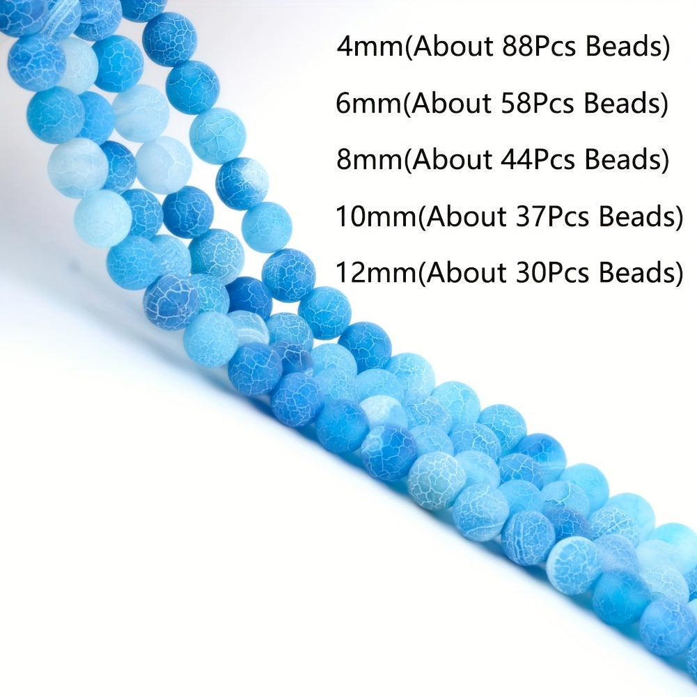 Tabiiy rang-barang shisha agate tanelari 4/6/8/10mm, zargarlik buyumlari uchun taqinchoqlar va uzuklar qilish