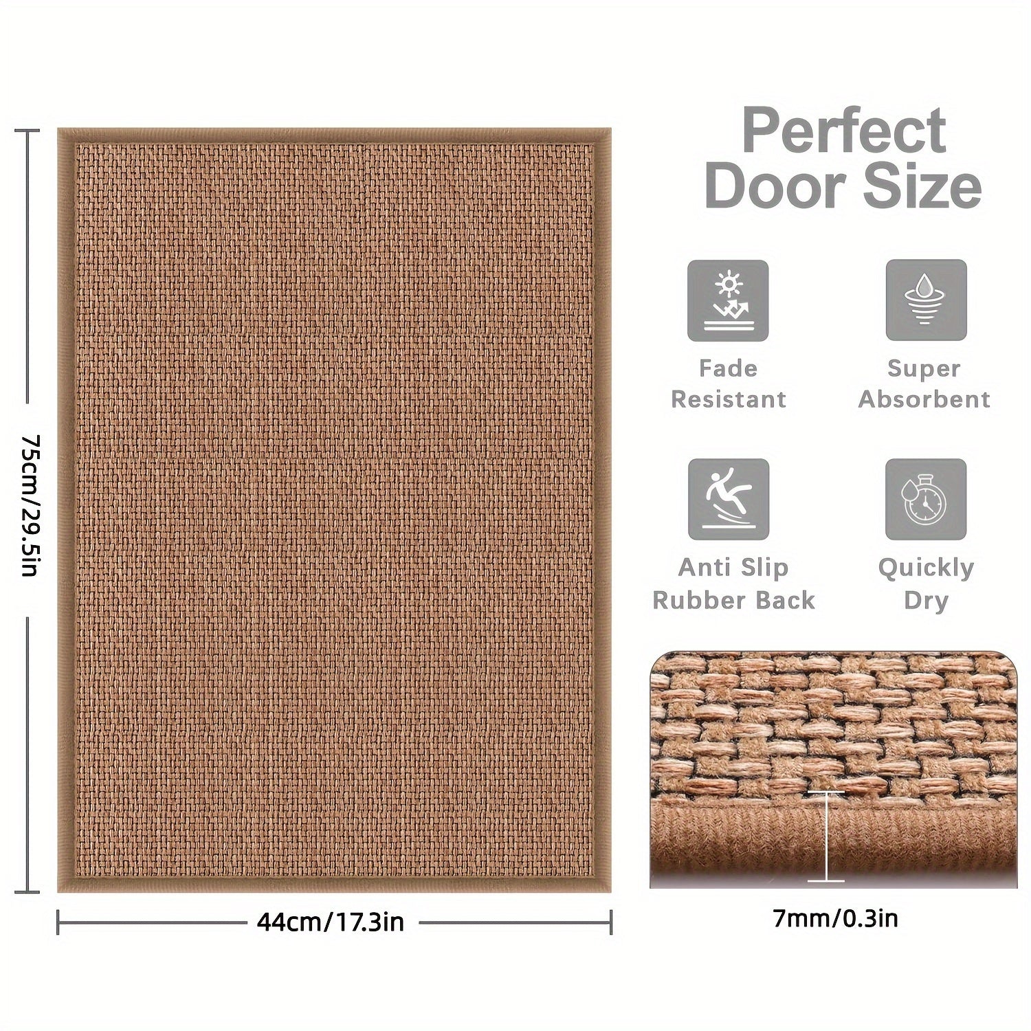 Textured Farmhouse Rug with Anti-Shedding Fade-Resistant Durable Material for High-Traffic Areas